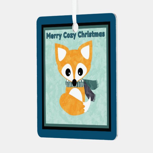 Merry Cozy Kerstmis Fox Gift Ornament (Voorkant links)