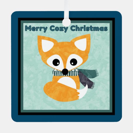 Merry Cozy Kerstmis Fox Gift Ornament (Voorkant)