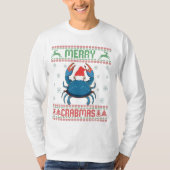 Merry Crabmas Funny Crab Ugly Christmas Sweater T-shirt (Voorkant)