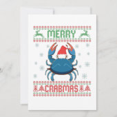 Merry Crabmas Funny Crab Ugly KerstSweater Bedankkaart (Voorkant)