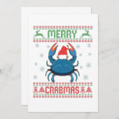Merry Crabmas Funny Crab Ugly KerstSweater Bedankkaart (Voorkant / Achterkant)
