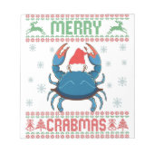 Merry Crabmas Funny Crab Ugly KerstSweater Notitieblok (Voorkant)