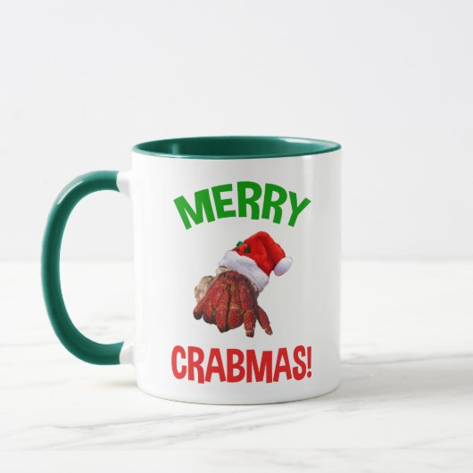 Merry Crabmas. Funny Kerstmis Hermit Crab Lover Mok (Links)
