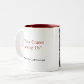 Merry Cranes onder ons Tweekleurige Koffiemok (Voorkant links)