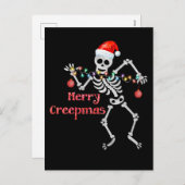 Merry Creep Mas Grappig Kerstmis Skelet Feestdagenkaart (Voorkant / Achterkant)