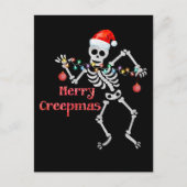 Merry Creep Mas Grappig Kerstmis Skelet Feestdagenkaart (Voorkant)