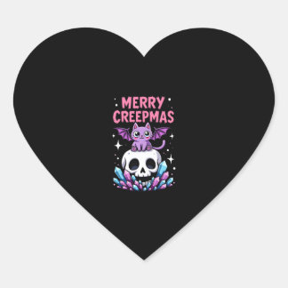 Merry Creepmas Cat Pastel Goth Christmas Skull T-S Hart Sticker