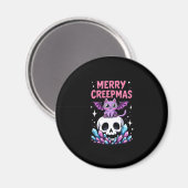 Merry Creepmas Cat Pastel Goth Christmas Skull T-S Magneet (Voorkant / Achterkant)