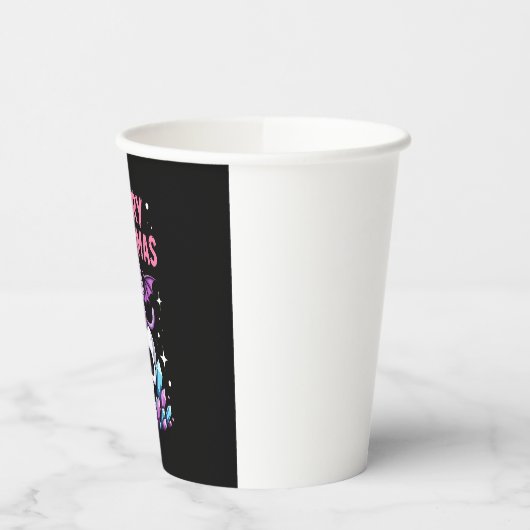 Merry Creepmas Cat Pastel Goth Christmas Skull T-S Papieren Bekers (Links)