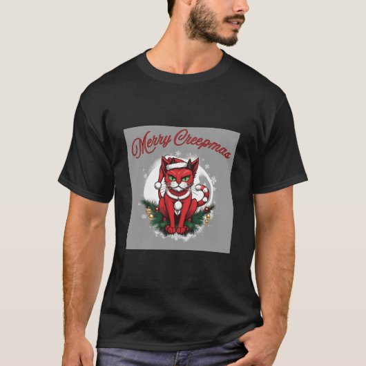 Merry Creepmas Cat T-shirt (Voorkant)