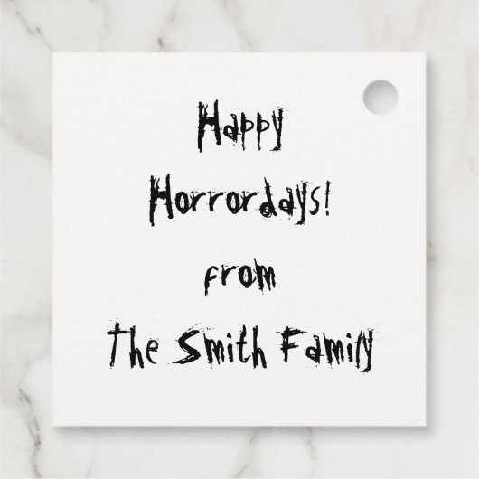 Merry Creepmas Christmas Favor Cadeau Labels Horro (Achterkant)