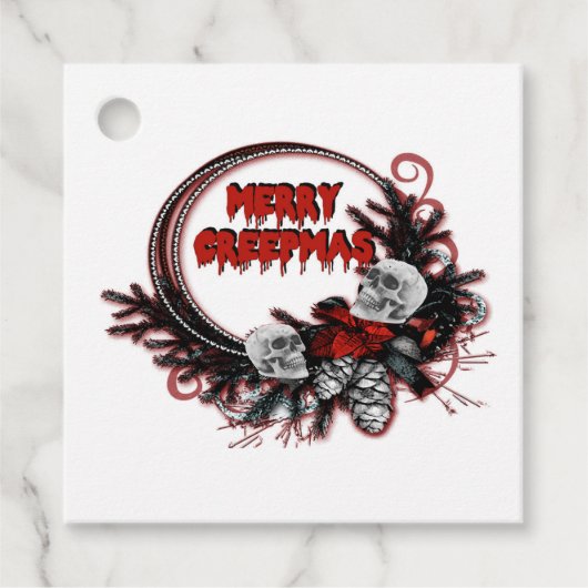 Merry Creepmas Christmas Favor Cadeau Labels Horro (Voorkant)