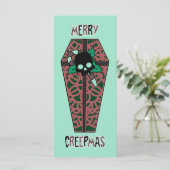 Merry Creepmas Coffin Holiday Flat Card (Staand voorkant)