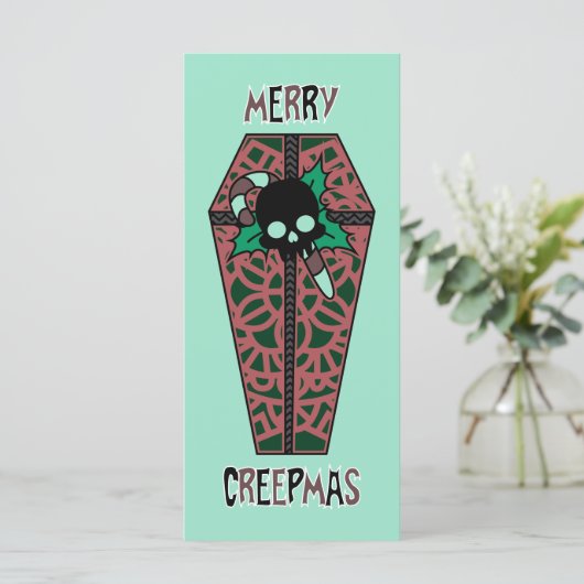 Merry Creepmas Coffin Holiday Flat Card (Staand voorkant)