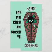 Merry Creepmas Coffin Holiday Flat Card (Voorkant / Achterkant)