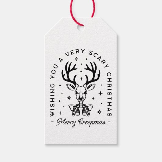 Merry creepmas enge bos dier esthetiek cadeaulabel (Voorkant)