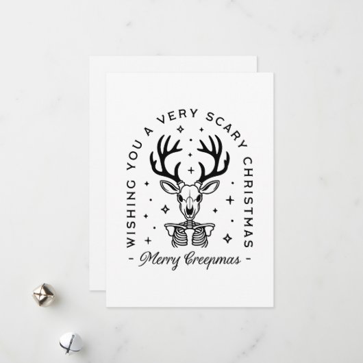 Merry creepmas enge bos dier esthetiek feestdagenkaart (Voorkant / Achterkant in situ)
