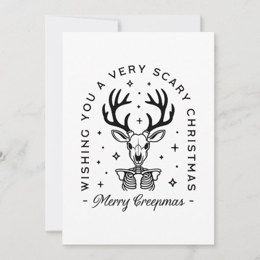 Merry creepmas enge bos dier esthetiek feestdagenkaart (Voorkant)