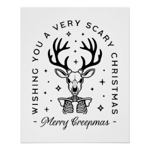 Merry creepmas enge bos dier esthetiek perfect poster