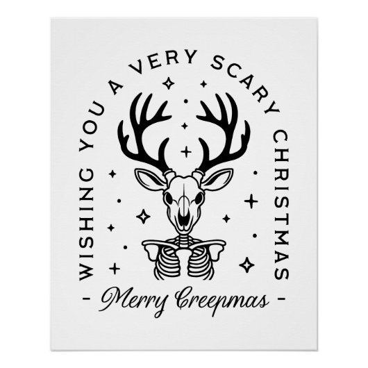 Merry creepmas enge bos dier esthetiek perfect poster (Voorkant)