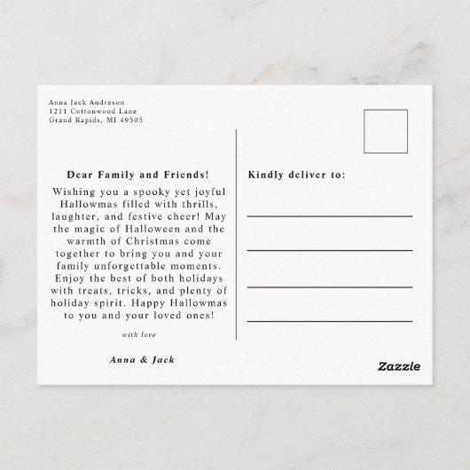 Merry Creepmas Halloween Briefkaart (Achterkant)