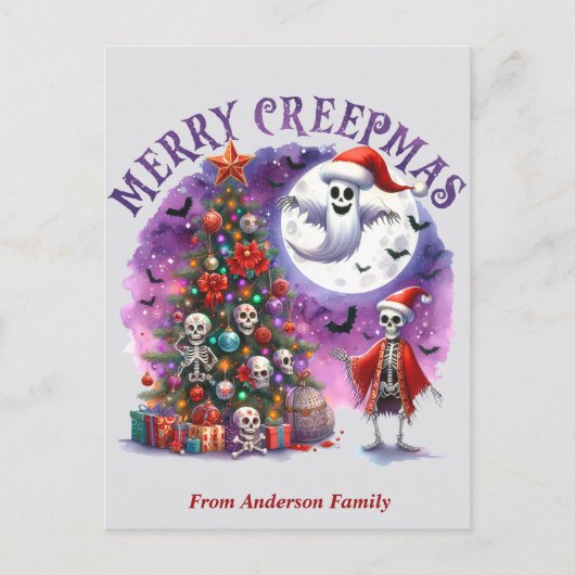 Merry Creepmas Halloween Briefkaart (Voorkant)