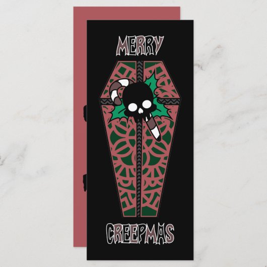Merry Creepmas Holiday Flat Card (Voorkant / Achterkant)