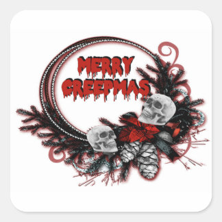 Merry Creepmas Horror Christmas Square Sticker