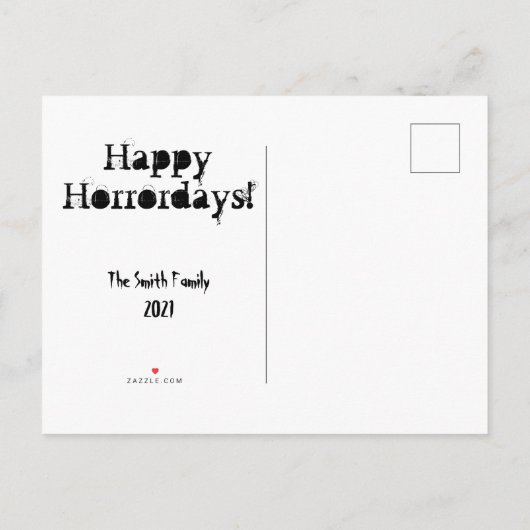 Merry Creepmas Horror-kerstmis Aangepast Briefkaa Uitnodiging Briefkaart (Achterkant)