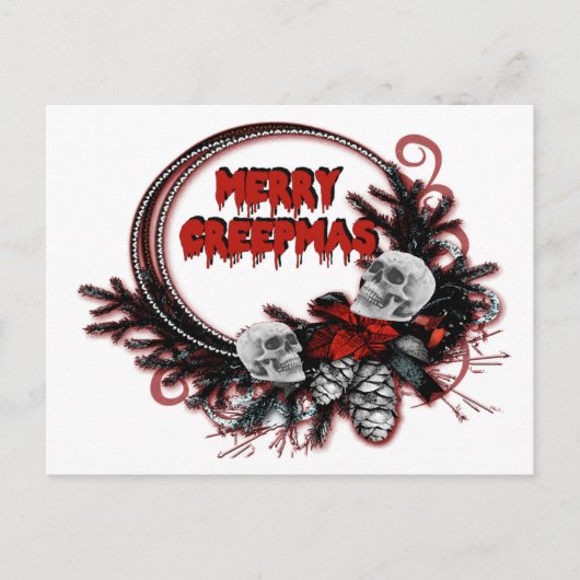  Merry Creepmas Horror-kerstmis Aangepast Briefkaa Uitnodiging Briefkaart (Voorkant)