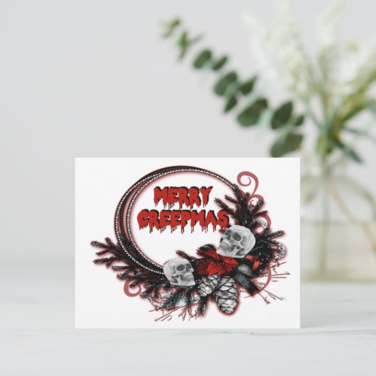  Merry Creepmas Horror-kerstmis Aangepast Briefkaa Uitnodiging Briefkaart (Staand voorkant)