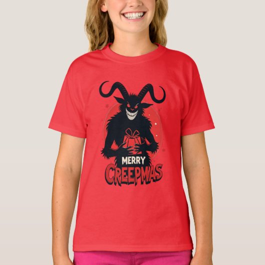 Merry Creepmas Krampus Holiday T-shirt (Voorkant)