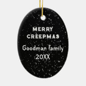 Merry Creepmas Spooky Boy Gothic  Keramisch Ornament (Achterkant)