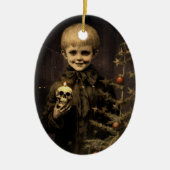 Merry Creepmas Spooky Boy Gothic  Keramisch Ornament (Voorkant)