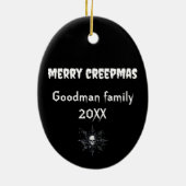 Merry Creepmas Spooky Boy Gothic  Keramisch Ornament (Achterkant)