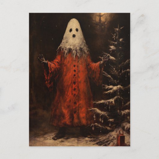 Merry Creepmas Spooky Ghost Gothic  Briefkaart (Voorkant)