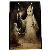 Merry Creepmas Spooky Ghost Gothic  Medium Cadeauzakje (Voorkant)