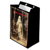 Merry Creepmas Spooky Ghost Gothic  Medium Cadeauzakje (Achterkant Gekanteld)