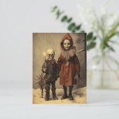 Merry Creepmas Spooky Skeletons Gotisch Briefkaart (Staand voorkant)