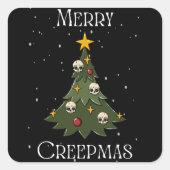 Merry Creepmas Tree Square Sticker (Voorkant)