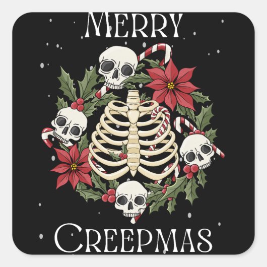 Merry Creepmas Wreath Sticker (Voorkant)