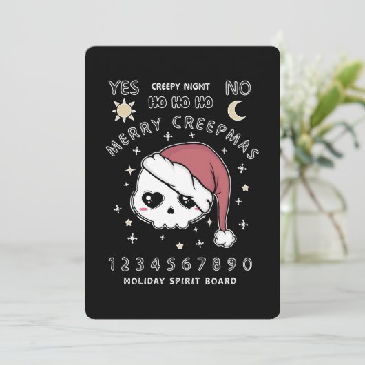 Merry Creepsmas Spirits Board Feestdagenkaart (Staand voorkant)