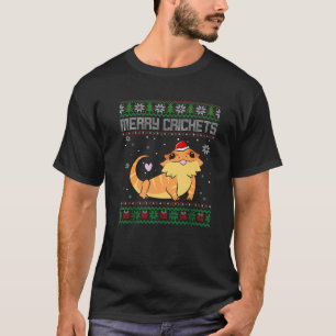 Merry Crickets Bearded Dragon Kerstmis Pajama Ugl T-shirt