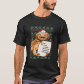 Merry Crickets Bearded Dragon Ugly Kerstpajam T-shirt (Voorkant)