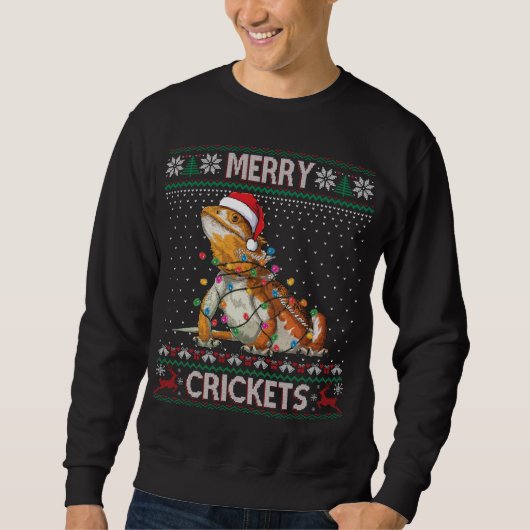 Merry Crickets Bearded Dragon Ugly Sweater Christm (Voorkant)