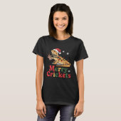 Merry Crickets Lizard Christmas Lights T-shirt (Voorkant volledig)