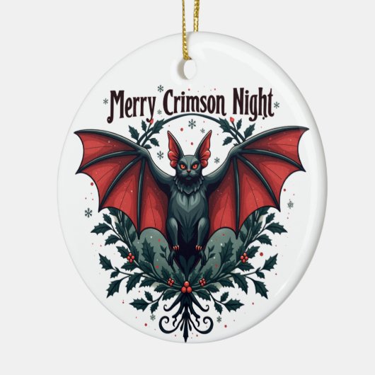 Merry Crimson Night Christmas Bat Ornament (Links)
