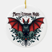 Merry Crimson Night Christmas Bat Ornament (Achterkant)
