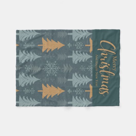 merry crishtmas green pattern fleece deken (Voorkant (Horizontaal))