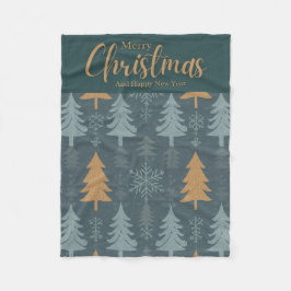 merry crishtmas green pattern  fleece deken